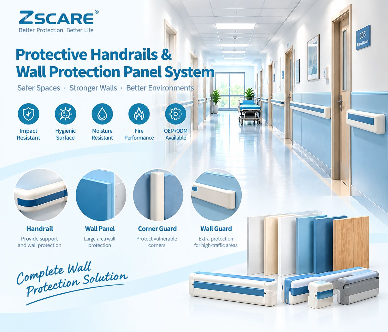 Protective Handrail and Wall Protection Panel System